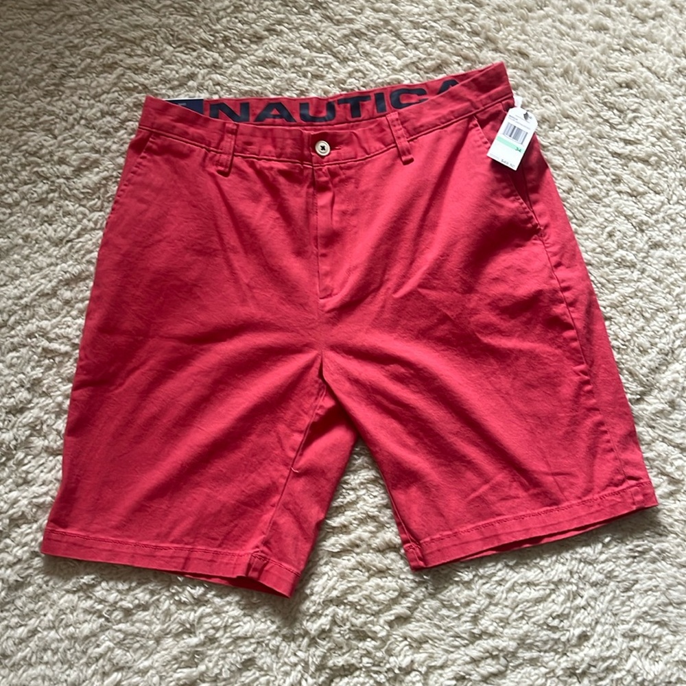 Nautica NEW Sailor Red Mens Size 34” Deck Shorts